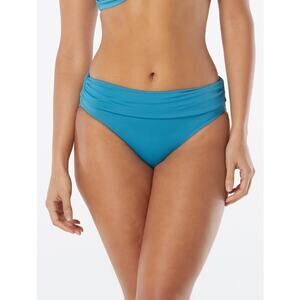 Coco Reef Impulse Rollover Solid Teal Cove Blue Bikini Swimsuit Bottoms Size L